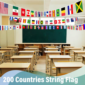 XIFAN classroom flag decor creates a multicultural learning ambiance.
