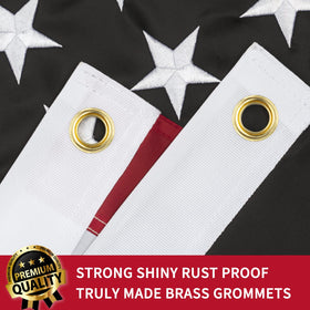 XIFAN flag close-up embroidered stars showing high-quality craftsmanship.