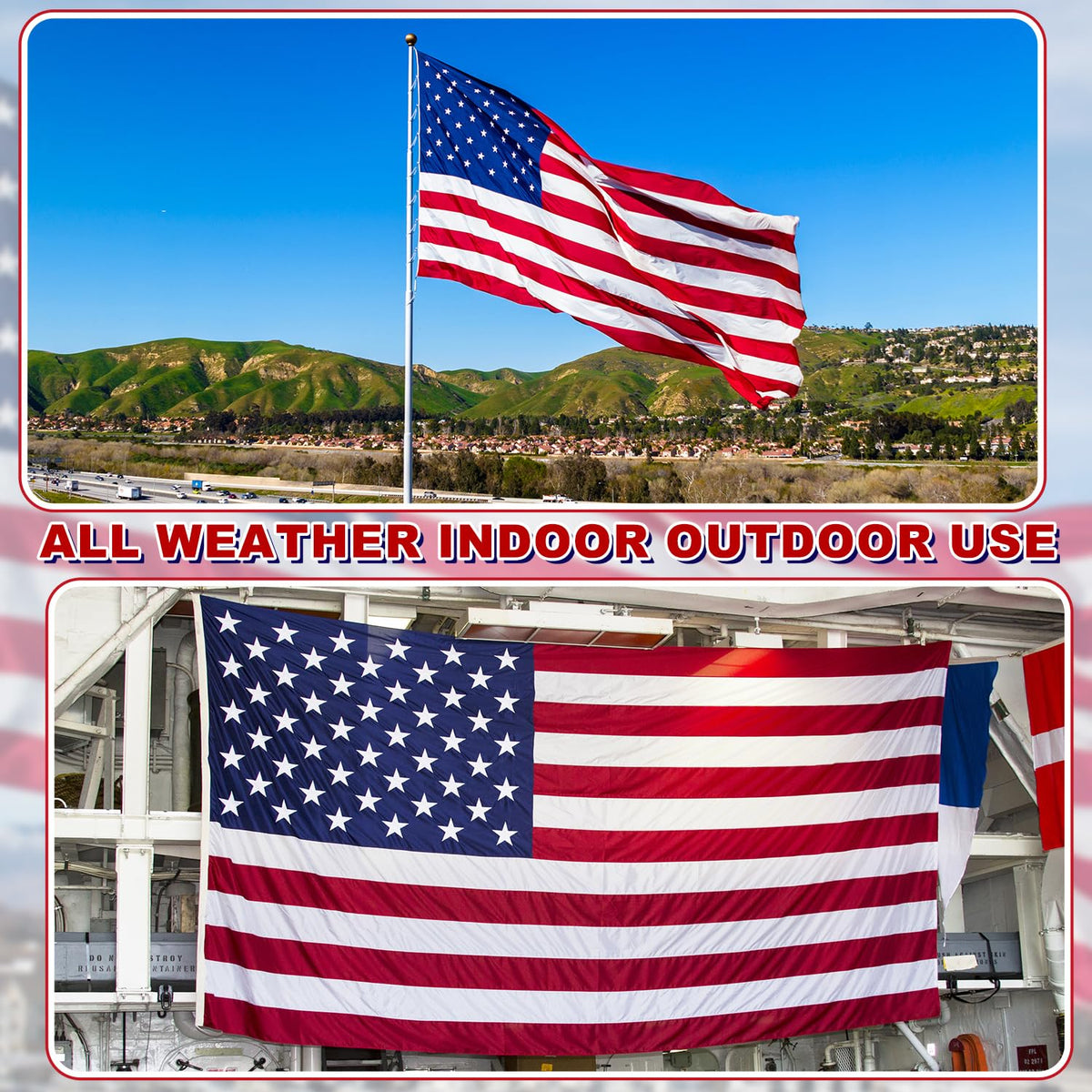 XIFAN fade-resistant, waterproof flag colors stay bright on poles or windows
