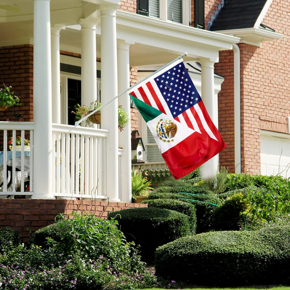 XIFAN flag hanging with brass grommets for easy mounting.