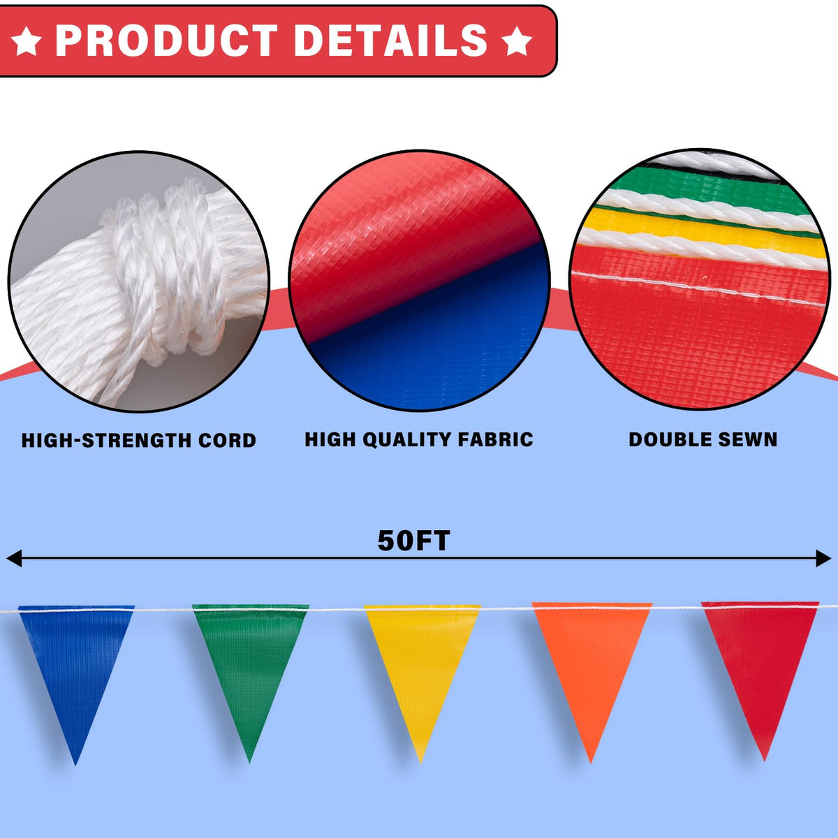 XIFAN fluorescent flags offer high visibility in daylight or low light.