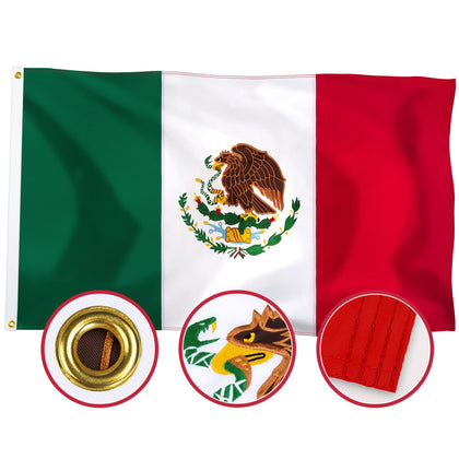 XIFAN Mexico flag 3x5 ft outdoor banner on display boosts celebrations.