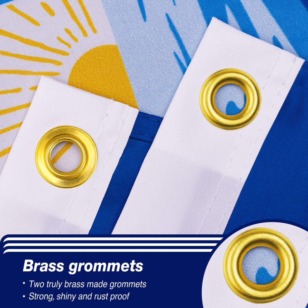 XIFAN flag uses brass grommets for secure mounting on various display setups