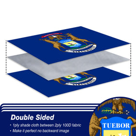 XIFAN Michigan flag double-sided design with readable print from both faces indoors or outdoors