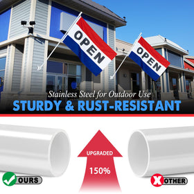 XIFAN multi-position wall mount bracket enables adjustable flag visibility.