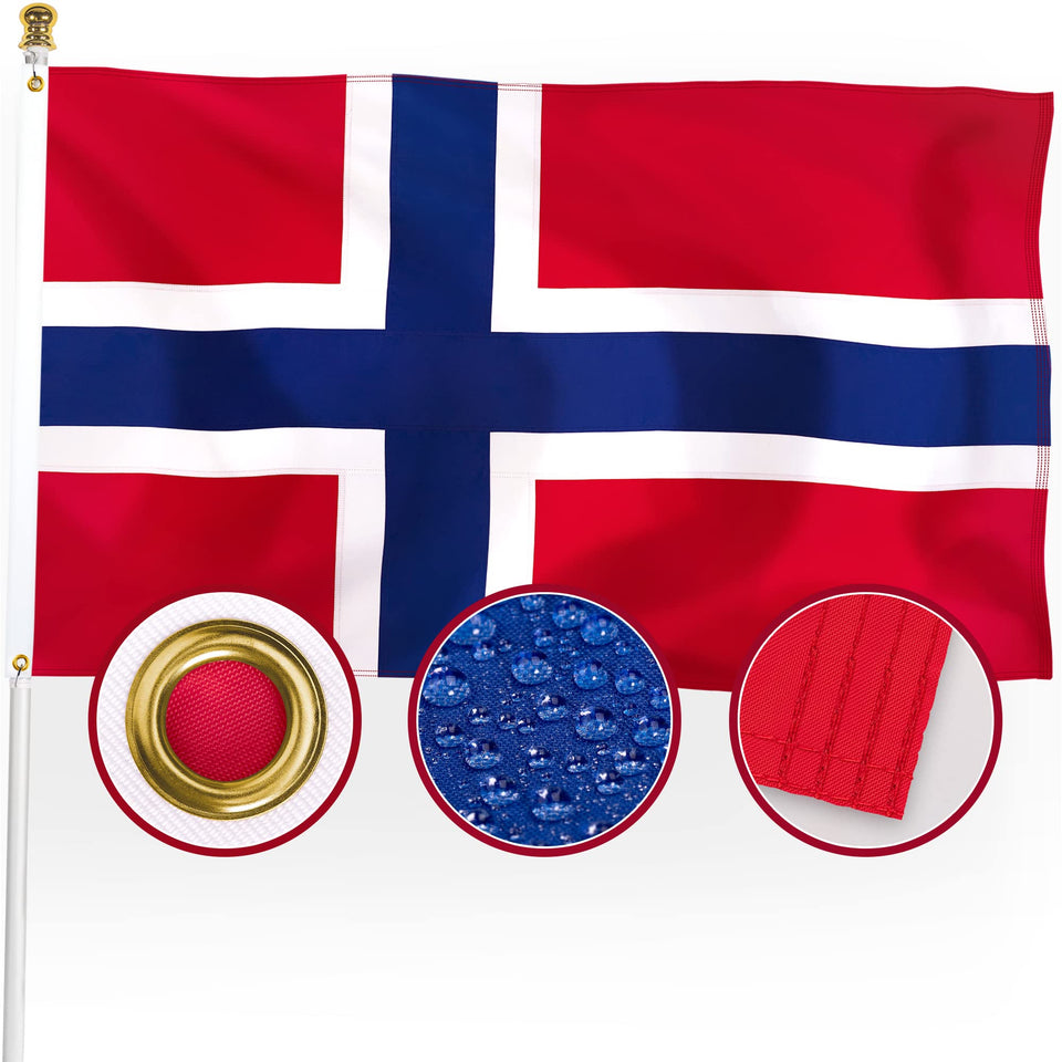 XIFAN Norway flag 3x5ft outdoor flag with durable 210D nylon for all-weather display.