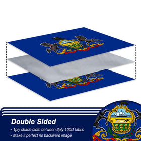 XIFAN PA flag 3x5ft back view showing identical double-sided design.