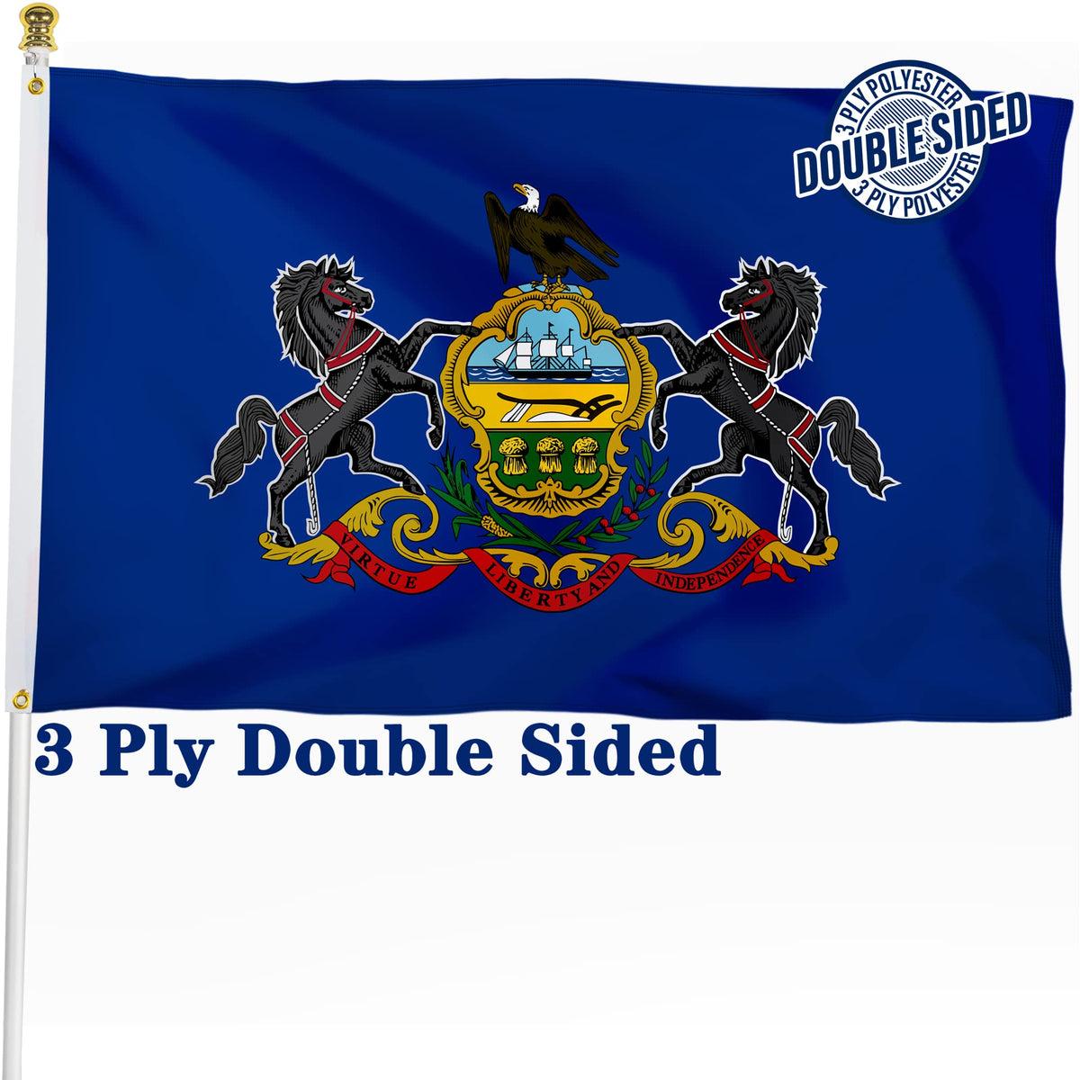 XIFAN PA flag 3x5ft front view with vibrant print for outdoor display.