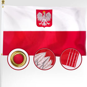 XIFAN Poland flag 3x5 outdoor heavy-duty nylon withstands rain and sun for outdoor displays