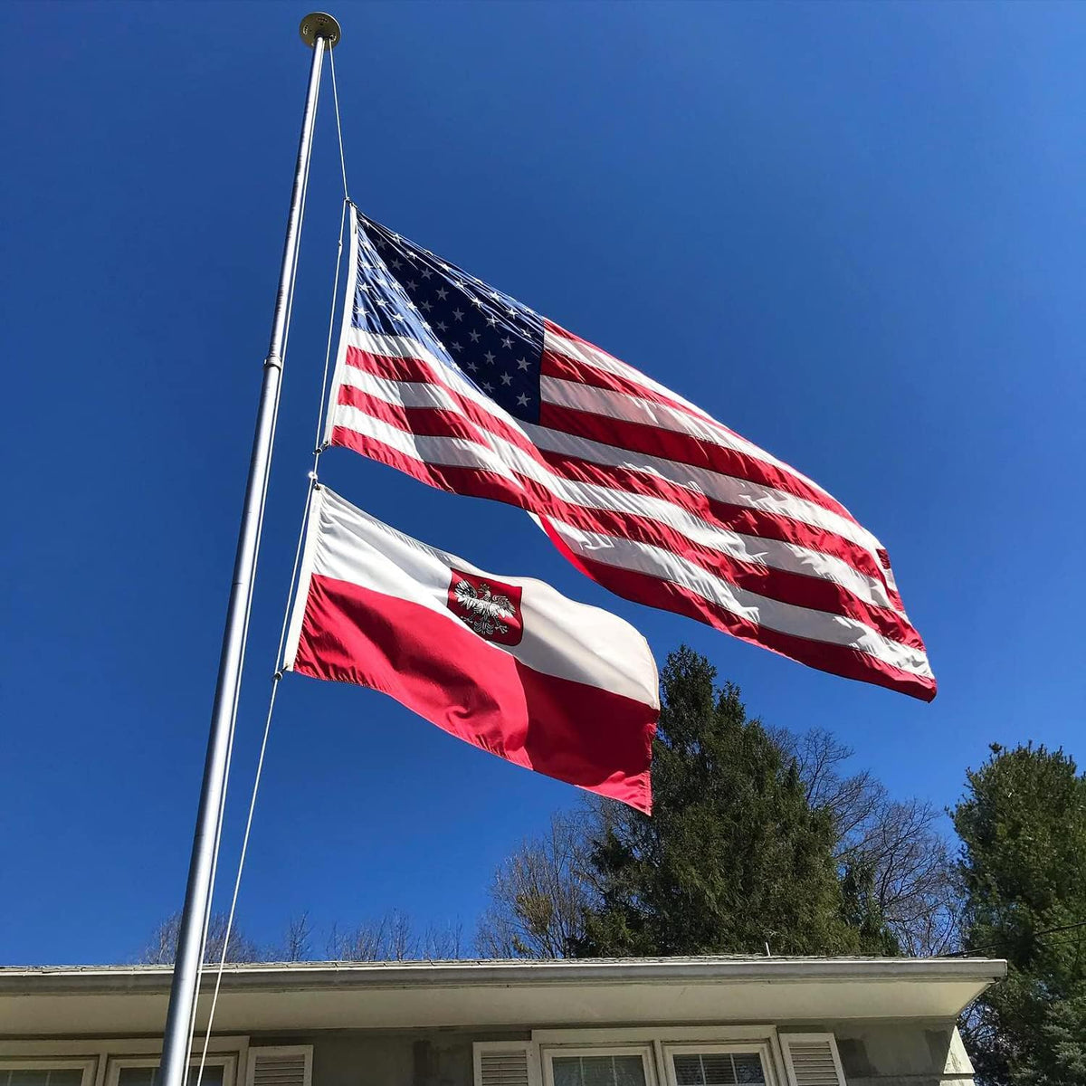 XIFAN Polish flag display option for wall or pole mounting at homes or offices