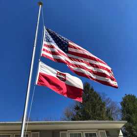 XIFAN Polish flag display option for wall or pole mounting at homes or offices