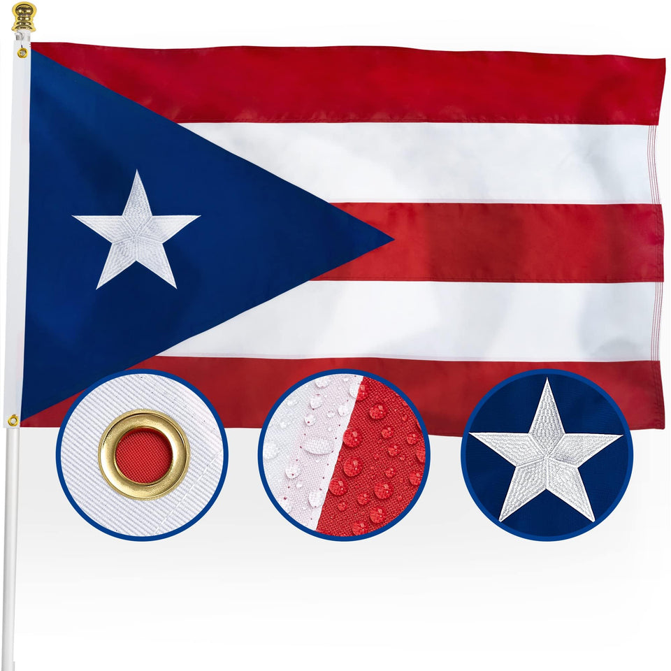 XIFAN Puerto Rico flag 3x5 ft for outdoor display with vibrant colors.