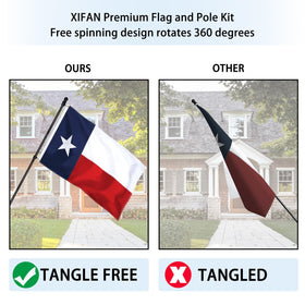 XIFAN stainless steel flagpole kit provides rust-free, long-lasting outdoor use