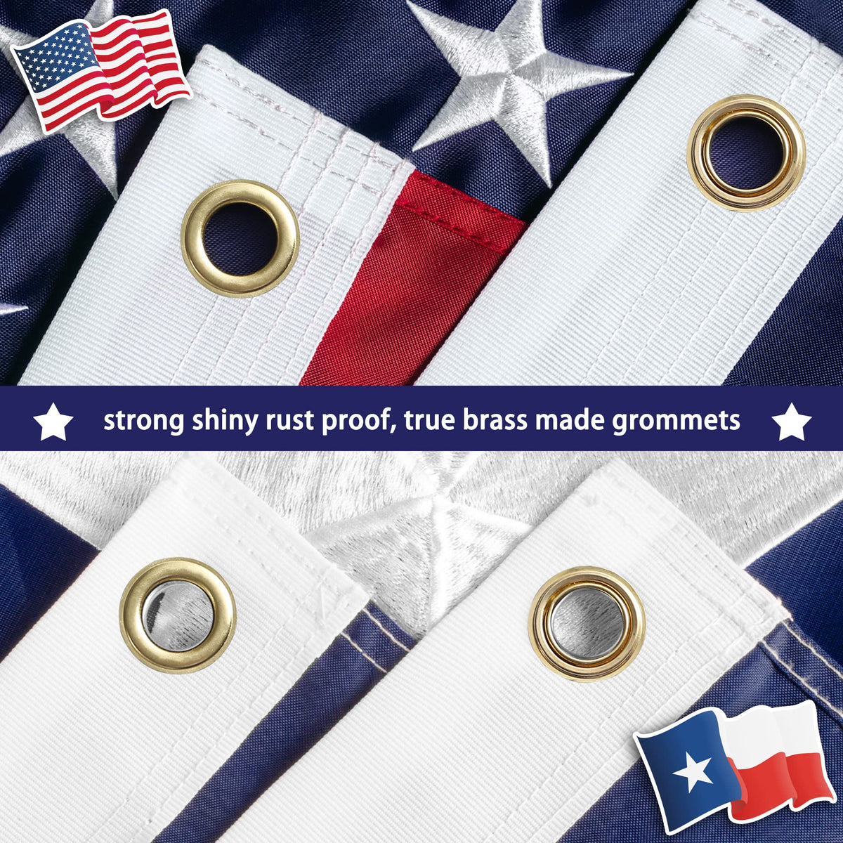 XIFAN Texas flag 3x5 with embroidered stars for outdoor display.