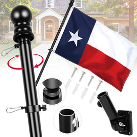 XIFAN 6ft Texas flag pole with 360-degree rotation for tangle-free outdoor display