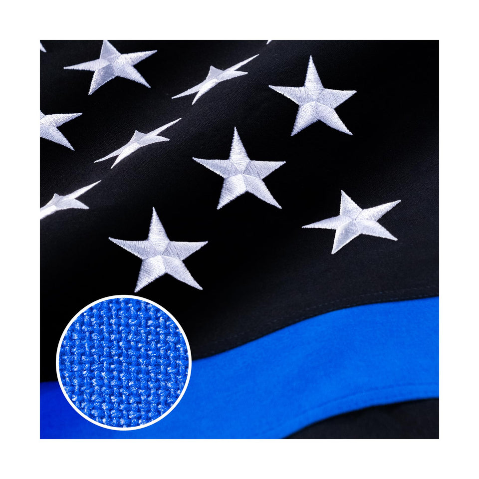 XIFAN thin blue line flag 4x6ft; vibrant outdoor display in high wind.
