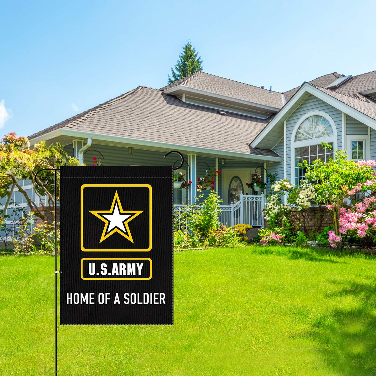 XIFAN vintage applique flag highlighting military heritage in durable weatherproof fabric.