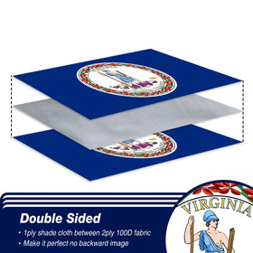 XIFAN double-sided Virginia flag shows identical pattern from both sides for versatile display