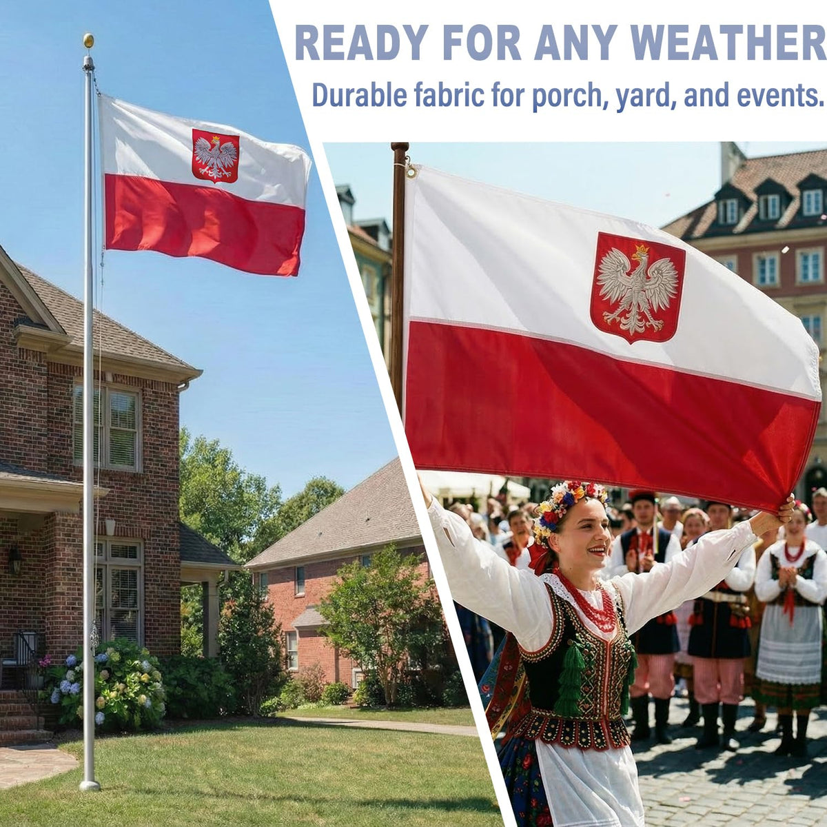 XIFAN weather-resistant flag designed for outdoor use across seasons