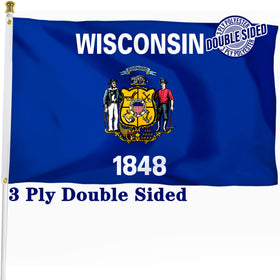 XIFAN Wisconsin flag double-sided 3x5 flag for versatile indoor outdoor display