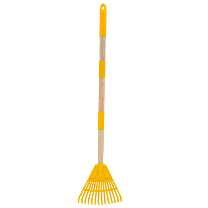 Xifando Kids Leaf Rake with adjustable yellow handle for growing children