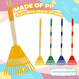 Xifando Kids Leaf Rake adjustable pole adapts from 24.8 to 34.25 inches
