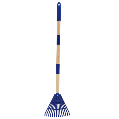 Xifando Kids Leaf Rake blue front view with floral head and sturdy grip.