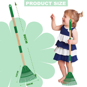 Xifando Kids Leaf Rake extended handle for adjustable reach during tasks.