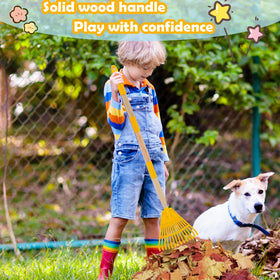 Xifando Kids Leaf Rake floral head design adds playful touch while cleaning leaves