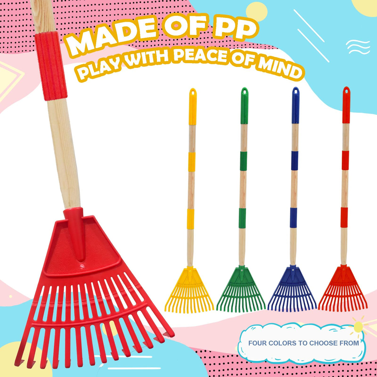 Xifando Kids Leaf Rake floral head design adds playful garden charm