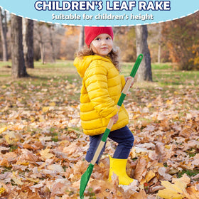 Xifando Kids Leaf Rake materials closeup showing wood and plastic durability.