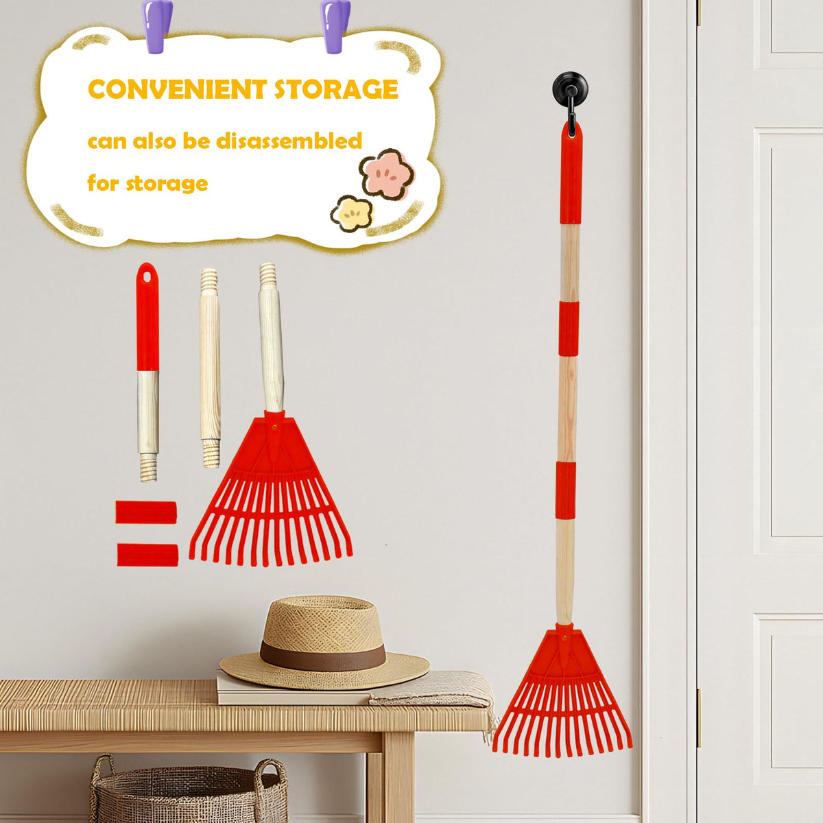 Xifando Kids Leaf Rake storage loop for organized storage
