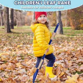 Xifando Kids Leaf Rake three-section pole with blue connector for quick setup.
