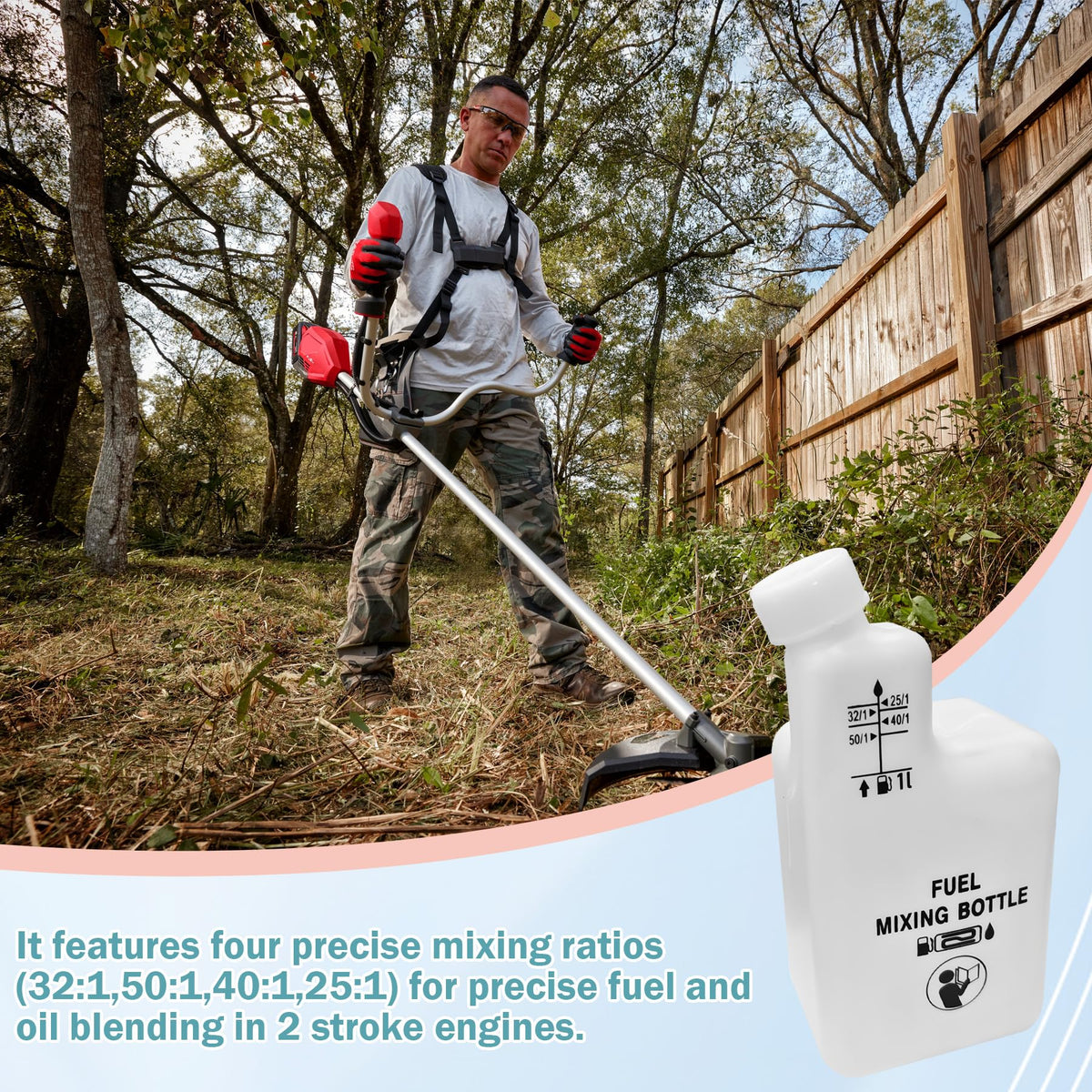 XiHu mixing bottle features 25:1 ratio for compatible outdoor tools