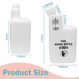 XiHu mixing bottle shows 50:1 ratio for versatile two-stroke fueling