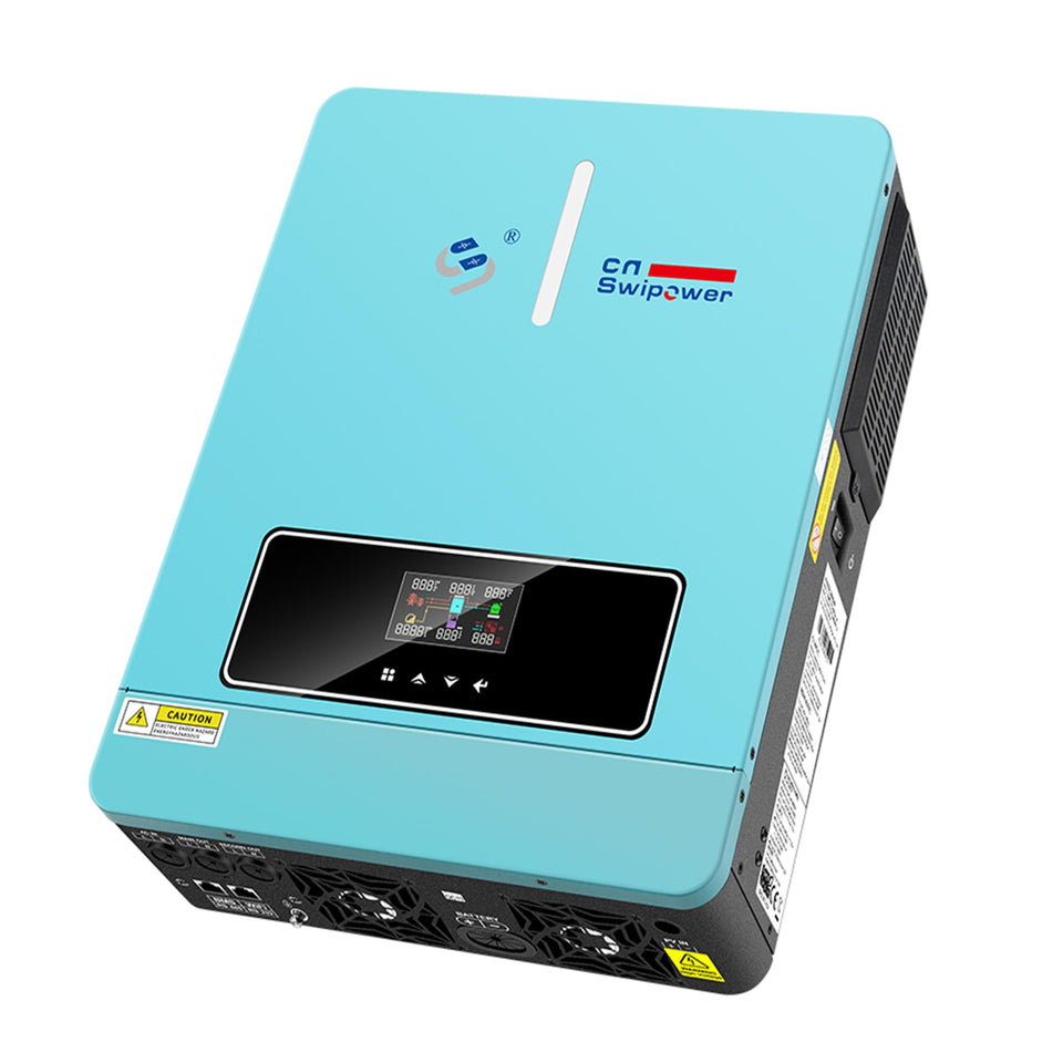 Xijia hybrid solar inverter front view showing compact design for easy installation
