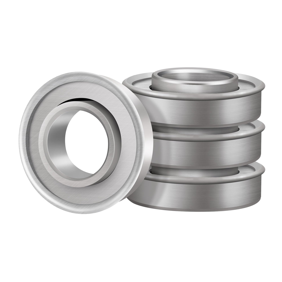 XIKE flanged ball bearing front view showing durable stamped steel construction for lawn equipment