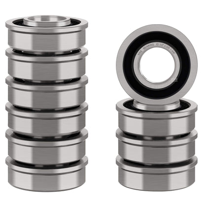 XIKE flanged ball bearing close-up showing precise fit for smooth rolling.