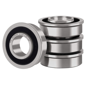 XIKE flanged ball bearing closeup, fits 5/8 in shafts for smooth wheel hub rotation.
