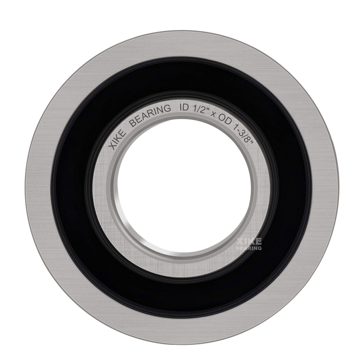 XIKE bearing installed in lawn mower wheel hub for reliable rotation.