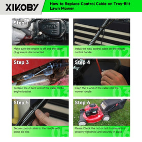 XIKOBY 51-inch zone control cable length for broad mower reach.