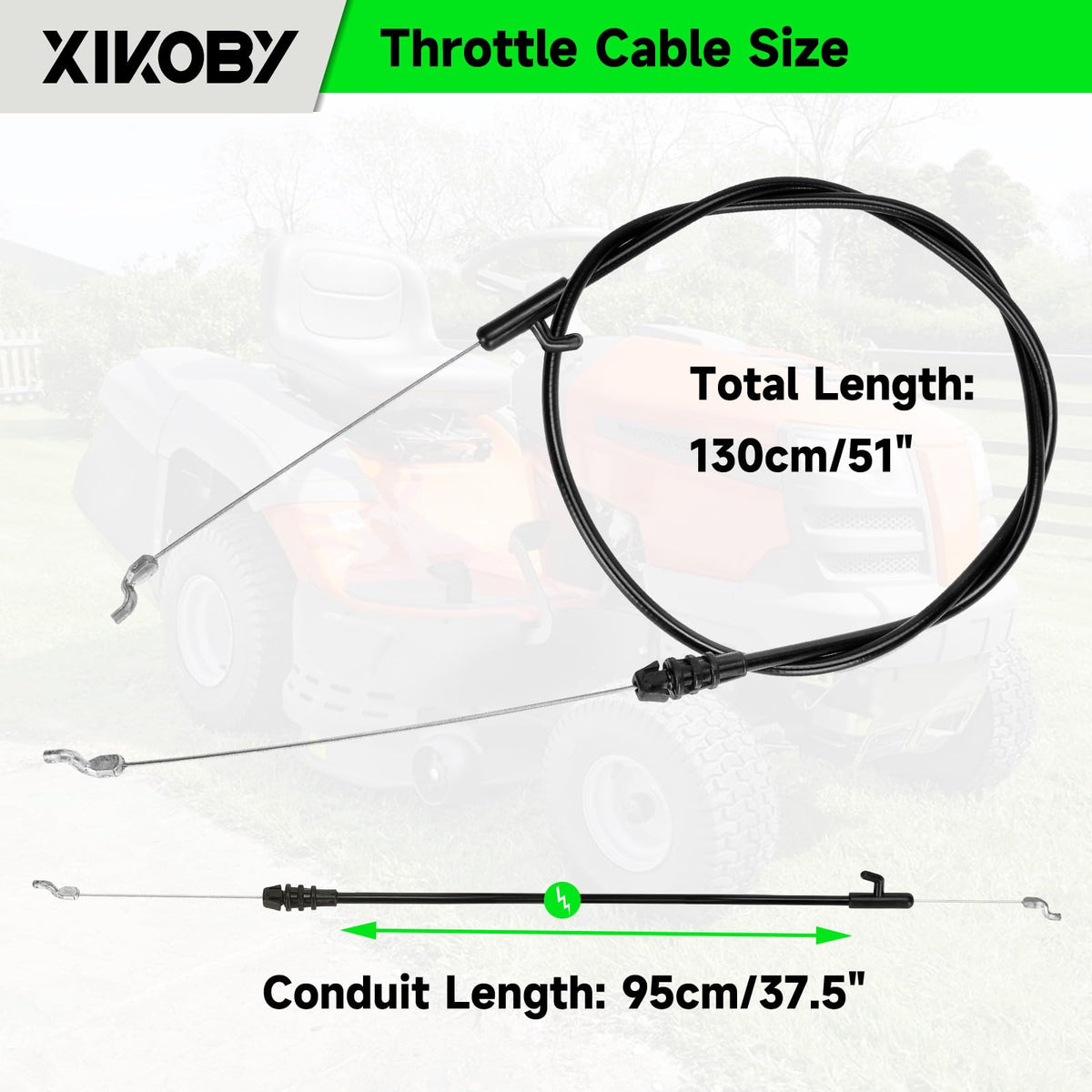 XIKOBY Troy-Bilt TB110/TB230 compatible throttle cable for easy engine activation.