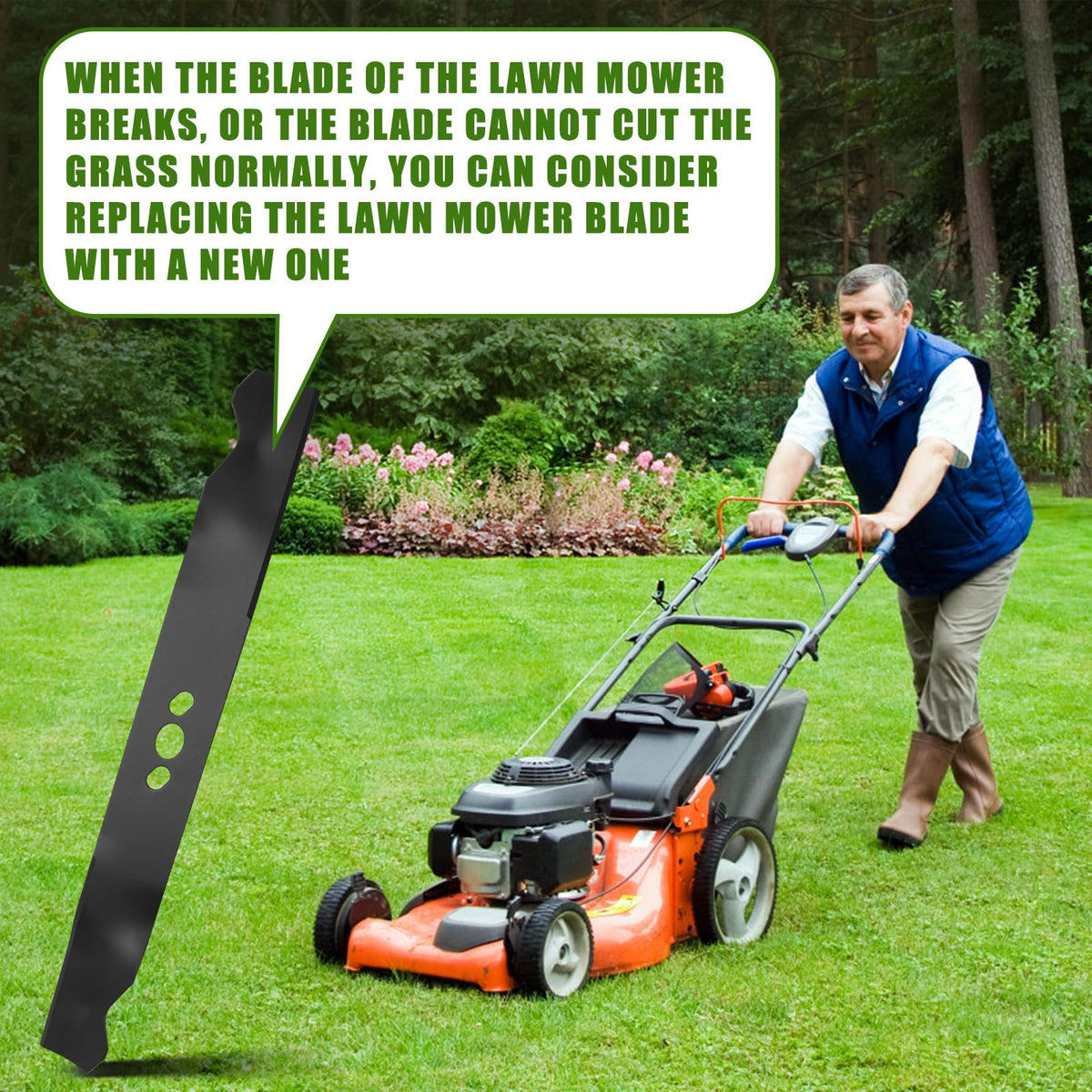 Ximoon 20 inch blade supports consistent lawn performance
