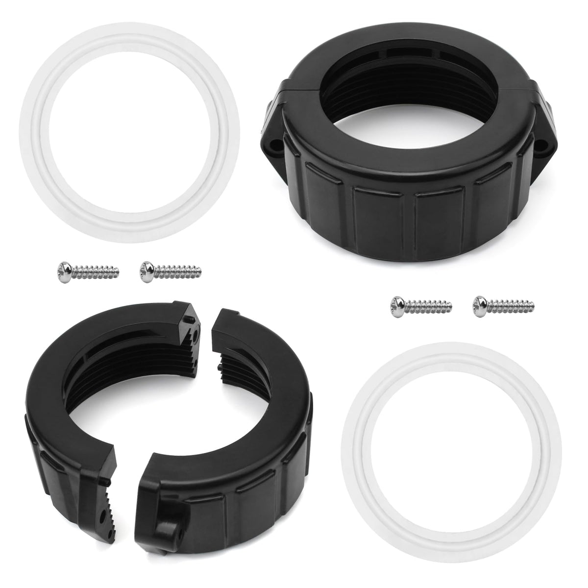 Ximoon 2-inch spa heater split-nut union pack with screws for quick replacement