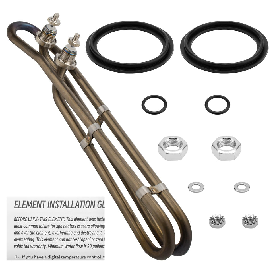 Ximoon 5.5KW 240V flo-thru element front view enabling quick spa heating.