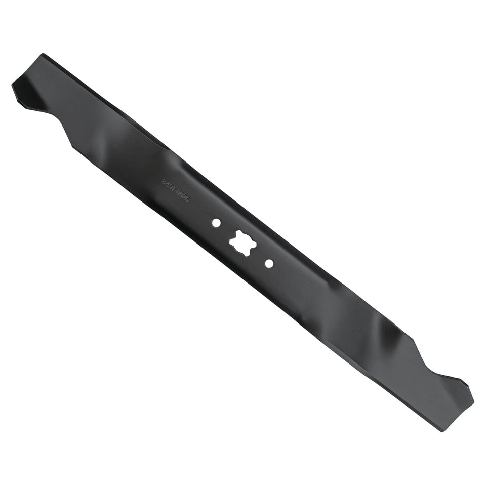 Ximoon 703371 21-inch mulching blade mounted on a mower deck