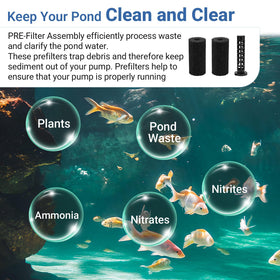 Ximoon pond fountain prefilter assembly supports smooth operation