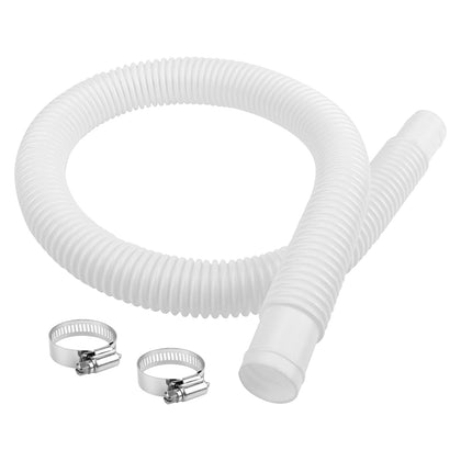 Ximoon 1-1/4 inch 3 ft white pool hose for flexible above-ground pool connections.