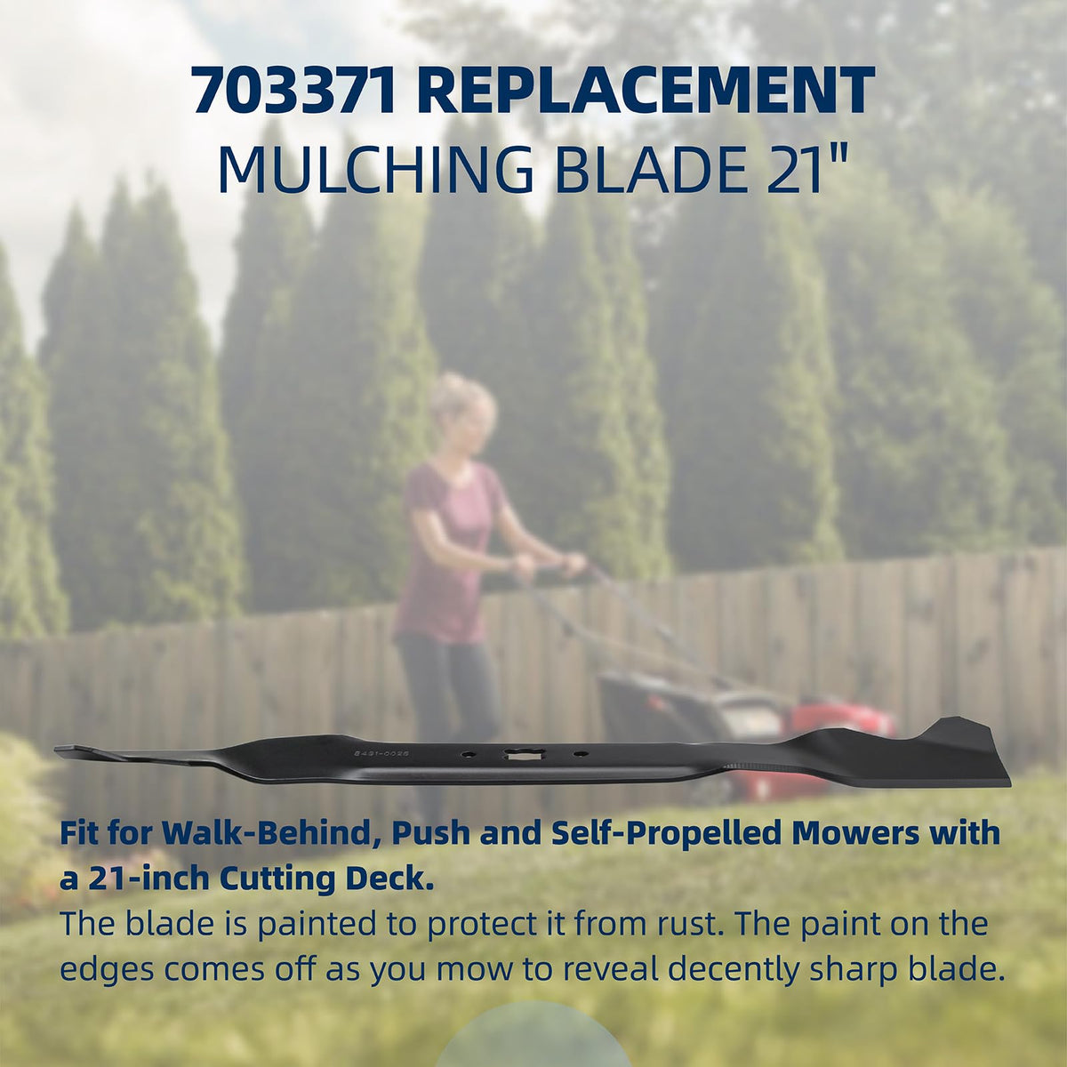 Painted blade edge protects against rust while cutting