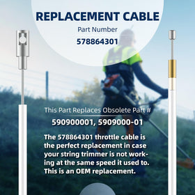 Ximoon throttle cable end for Husqvarna 525 RJX/RJD models improves reliability